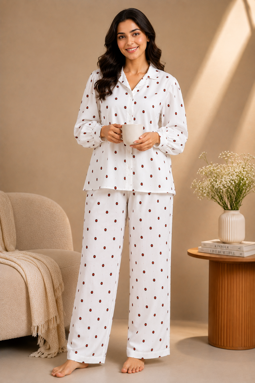 Ladybug Love Cotton Night Suit, Prabha by Priya